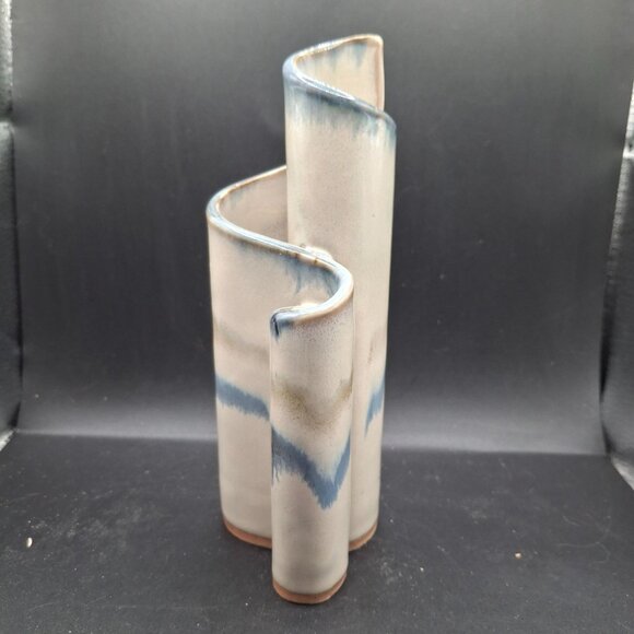Vintage Bay Keramik Double Ribbon Swirl Ceramic Vase Pen Holder - Picture 1 of 6